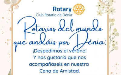 El Club Rotario de Dénia despide el verano con la cena de amistad